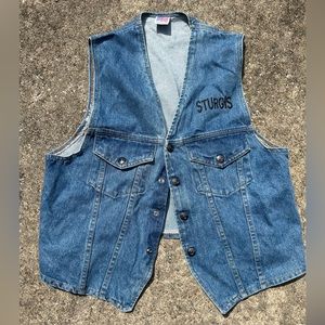 Vintage Jean Sturgis Bike Week Biker Vest Size Medium
